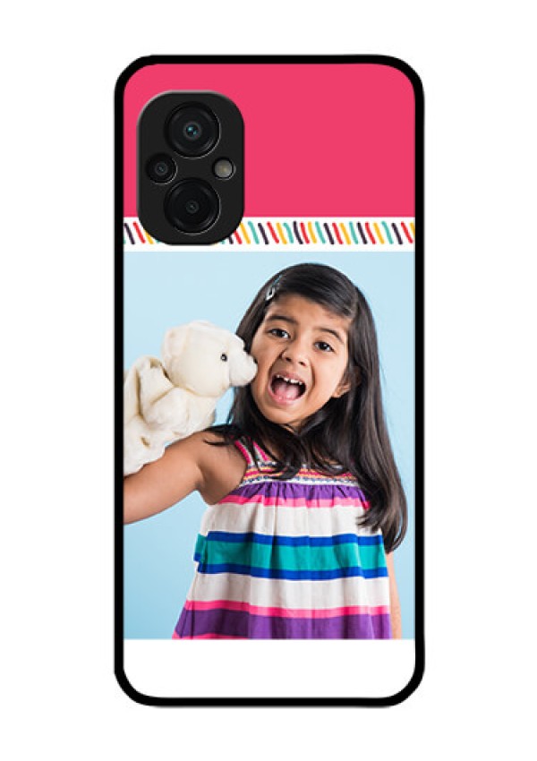 Poco M5 Personalized Glass Phone Case - Line art design
