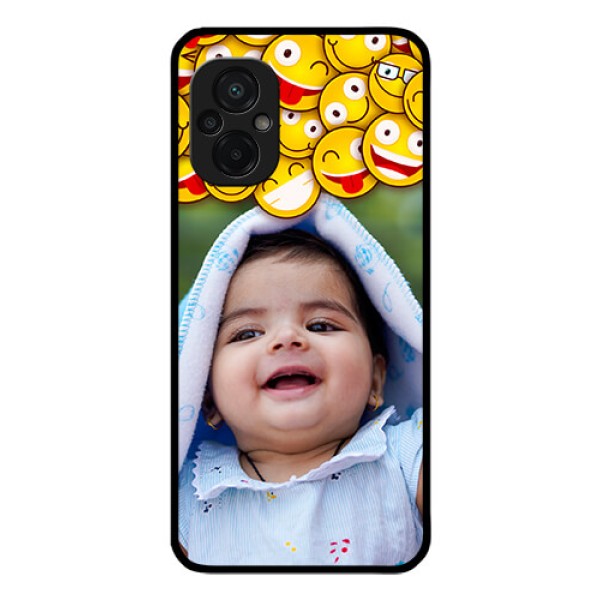 Poco M5 Custom Glass Mobile Case - with Smiley Emoji Design