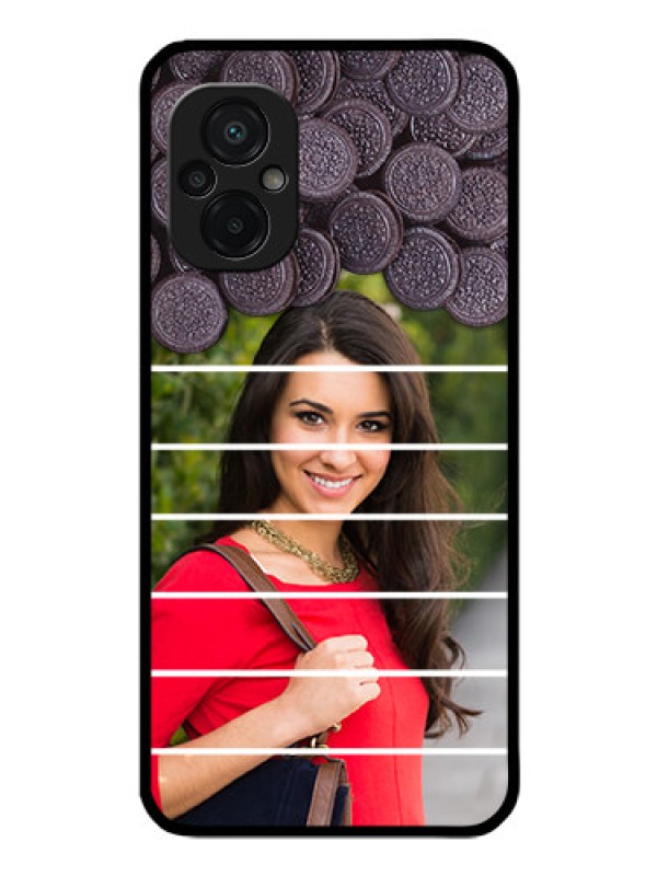 Custom Poco M5 Custom Glass Phone Case - with Oreo Biscuit Design