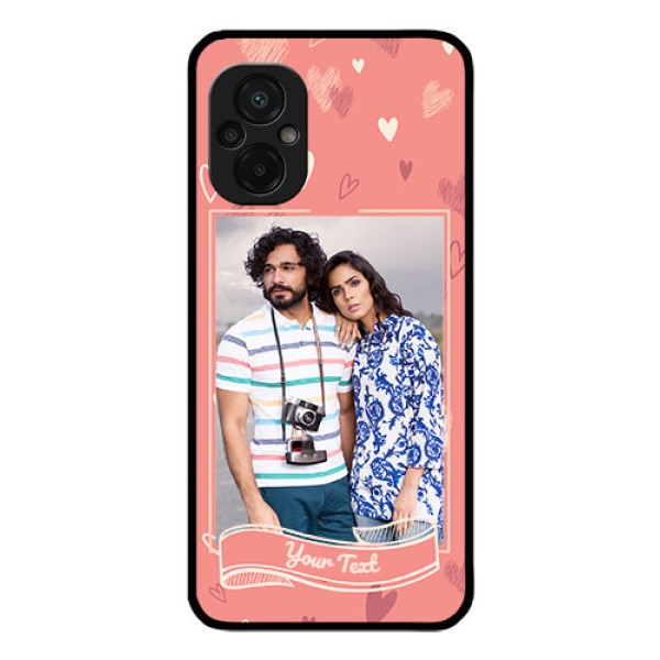 Poco M5 Custom Glass Phone Case - Love doodle art Design