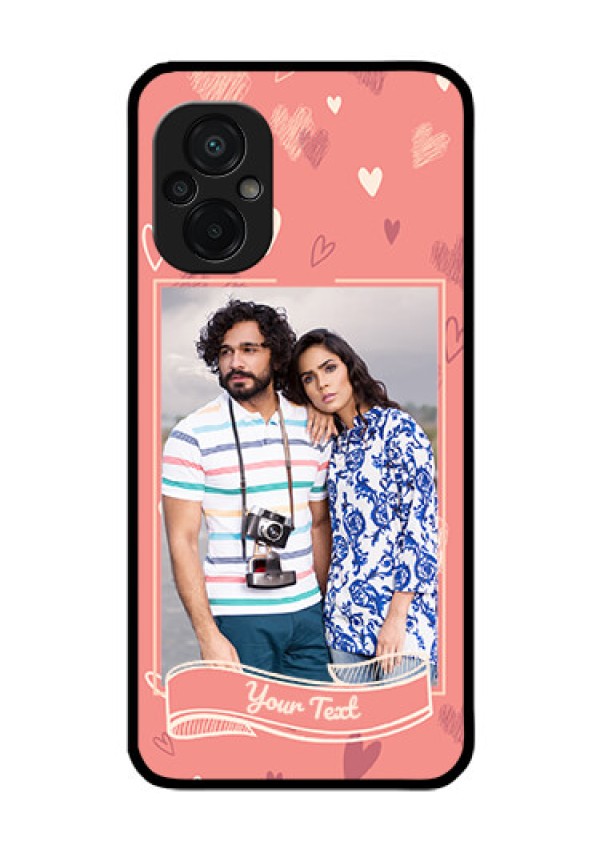 Poco M5 Custom Glass Phone Case - Love doodle art Design