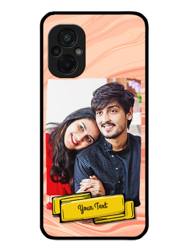 Custom Poco M5 Personalized Glass Phone Case - Marble Texture Design