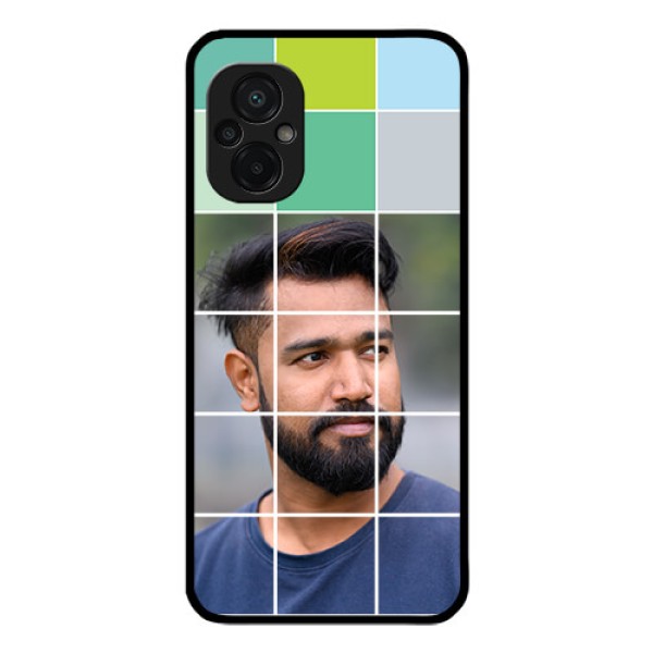 Poco M5 Photo Printing on Glass Case - with white box pattern