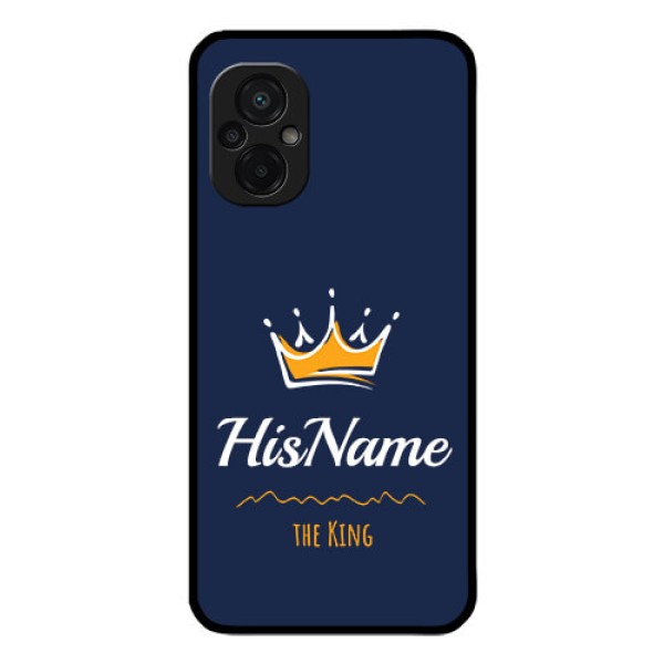 Poco M5 Glass Phone Case King with Name