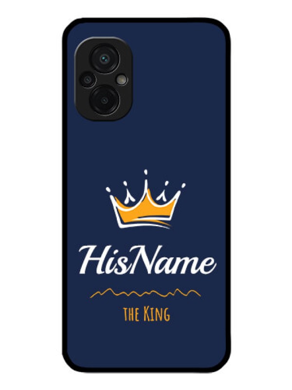 Custom Poco M5 Glass Phone Case King with Name