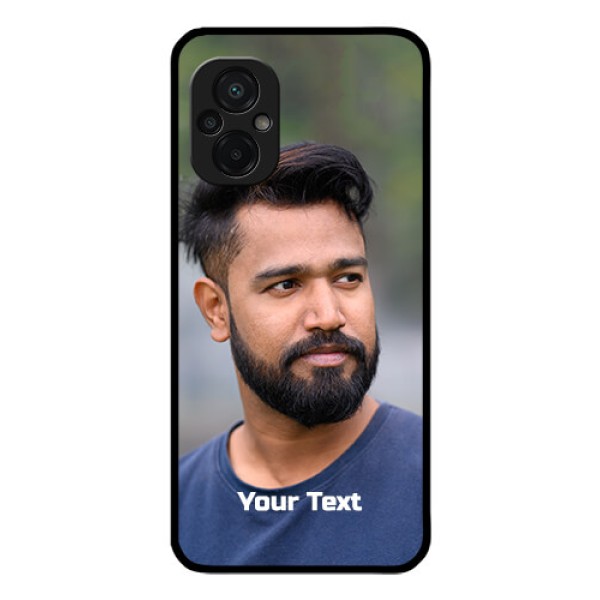 Poco M5 Glass Mobile Cover: Photo with Text