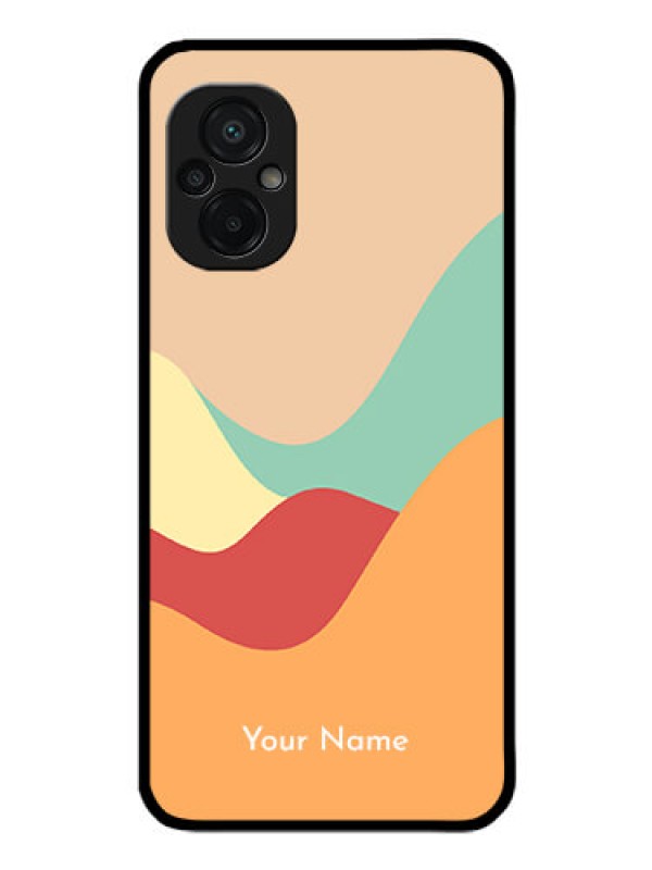 Custom Poco M5 Personalized Glass Phone Case - Ocean Waves Multi-colour Design