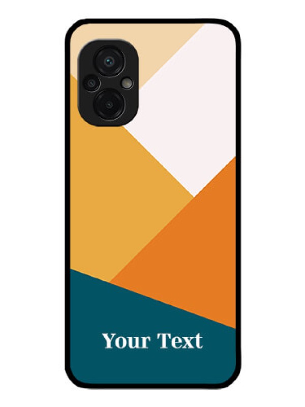 Custom Poco M5 Personalized Glass Phone Case - Stacked Multi-colour Design