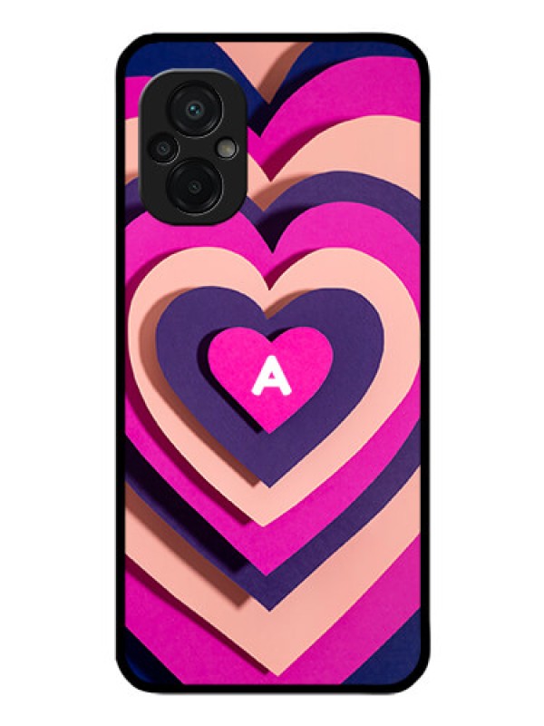 Custom Poco M5 Custom Glass Mobile Case - Cute Heart Pattern Design
