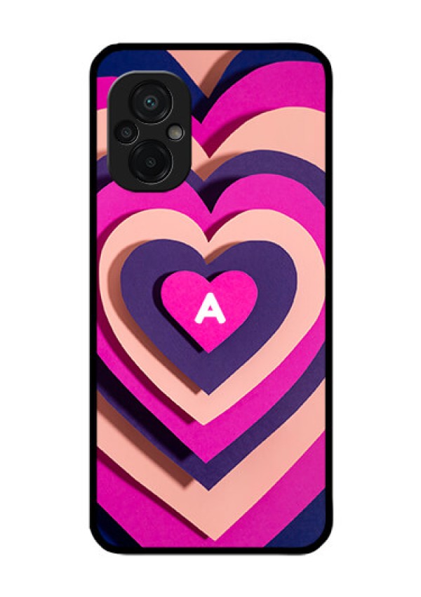 Poco M5 Custom Glass Mobile Case - Cute Heart Pattern Design