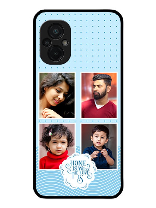 Custom Poco M5 Custom Glass Phone Case - Cute love quote with 4 pic upload Design