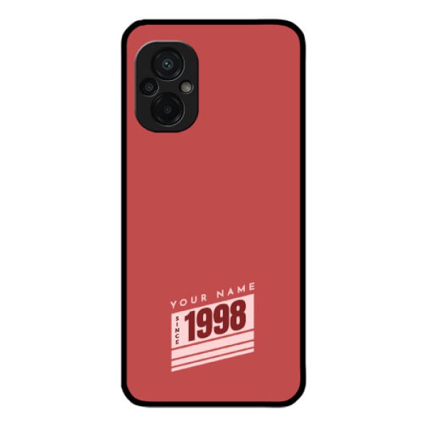 Poco M5 Custom Glass Phone Case - Red custom year of birth Design Poco M5 Custom Glass Phone Case - Red custom year of birth Design