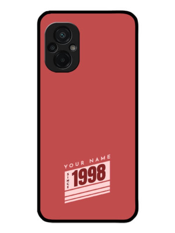 Custom Poco M5 Custom Glass Phone Case - Red custom year of birth Design