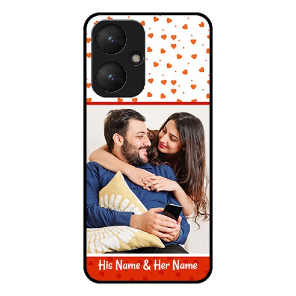 Poco M6 5G Custom Glass Phone Case - Orange Love Symbol Design