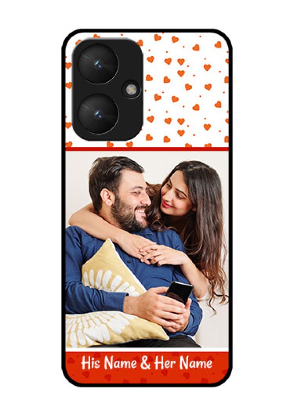 Poco M6 5G Custom Glass Phone Case - Orange Love Symbol Design