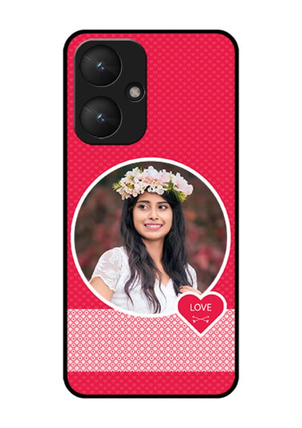 Poco M6 5G Custom Glass Phone Case - Pink Color Pattern Design