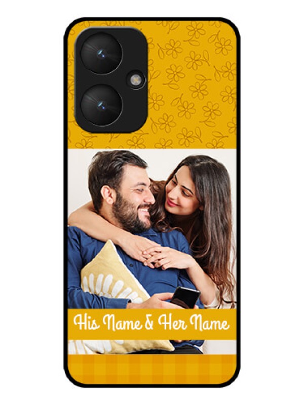 Custom Poco M6 5G Custom Glass Phone Case - Yellow Floral Design