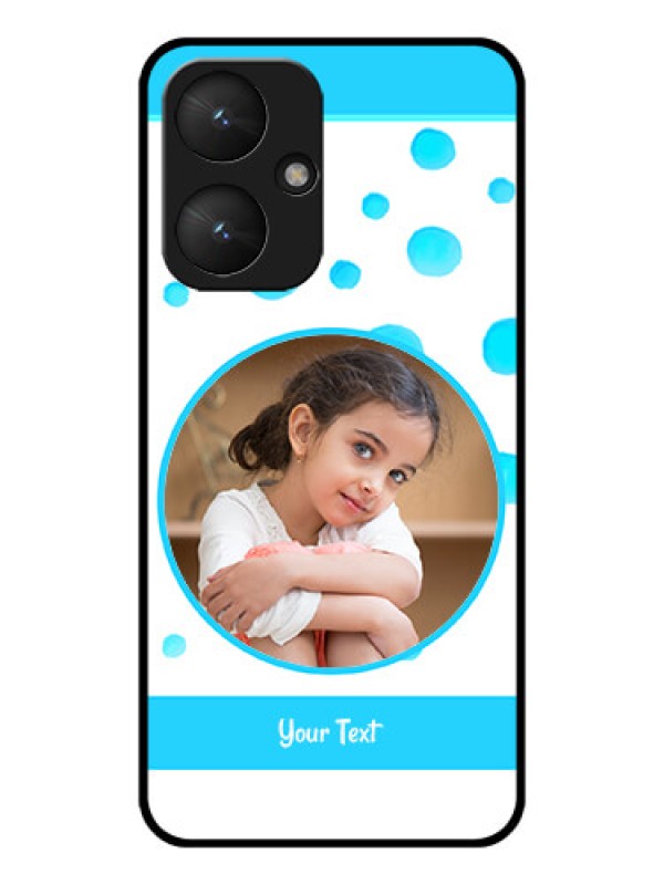 Custom Poco M6 5G Custom Glass Phone Case - Blue Bubbles Pattern Design