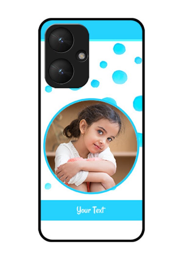 Poco M6 5G Custom Glass Phone Case - Blue Bubbles Pattern Design