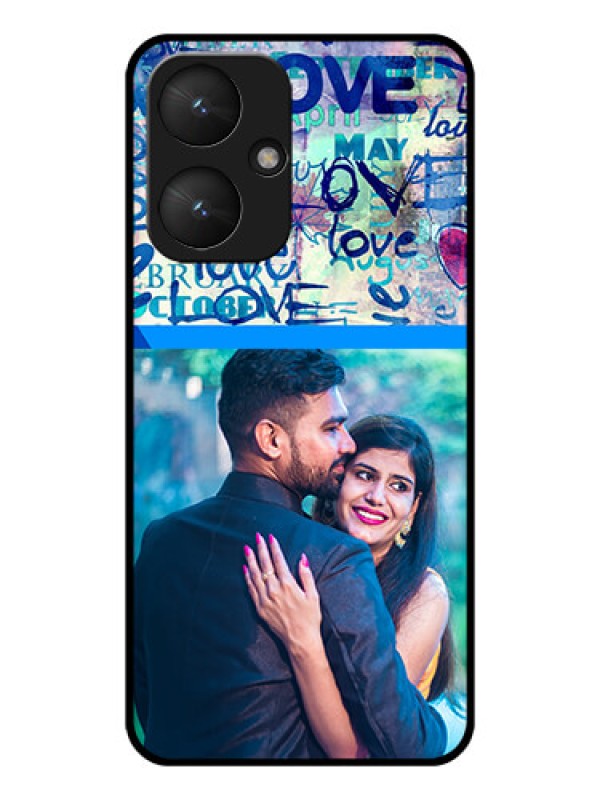 Custom Poco M6 5G Custom Glass Phone Case - Colorful Love Design