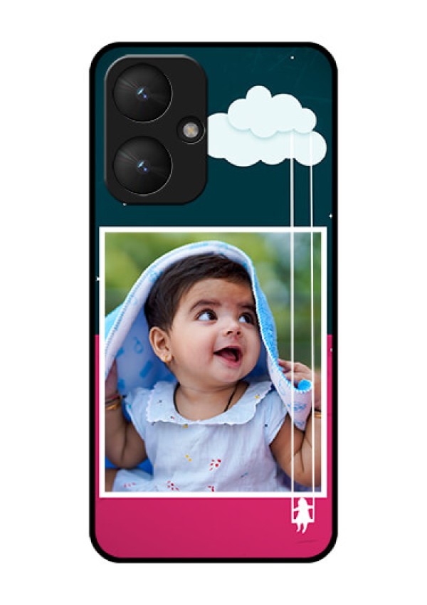 Poco M6 5G Custom Glass Phone Case - Cute Girl With Cloud Design