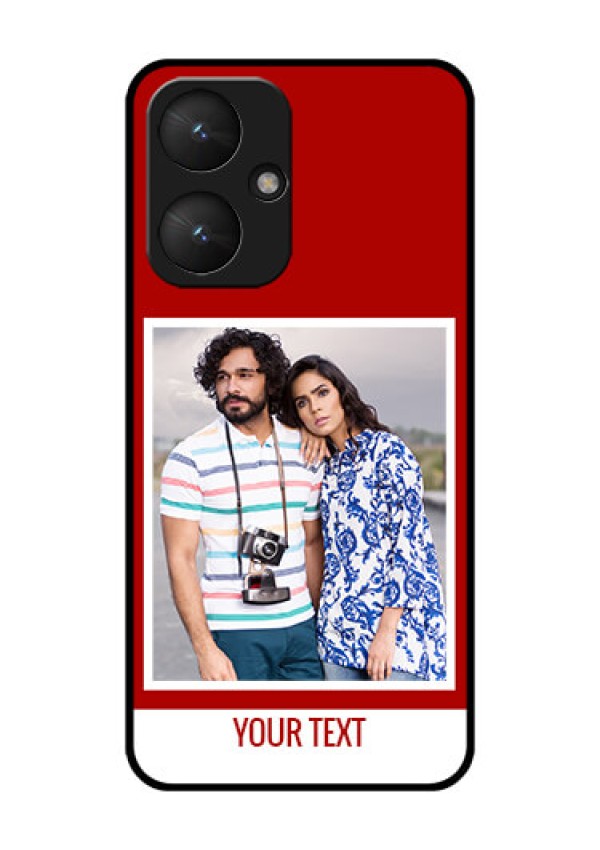 Poco M6 5G Custom Glass Phone Case - Red Color Design