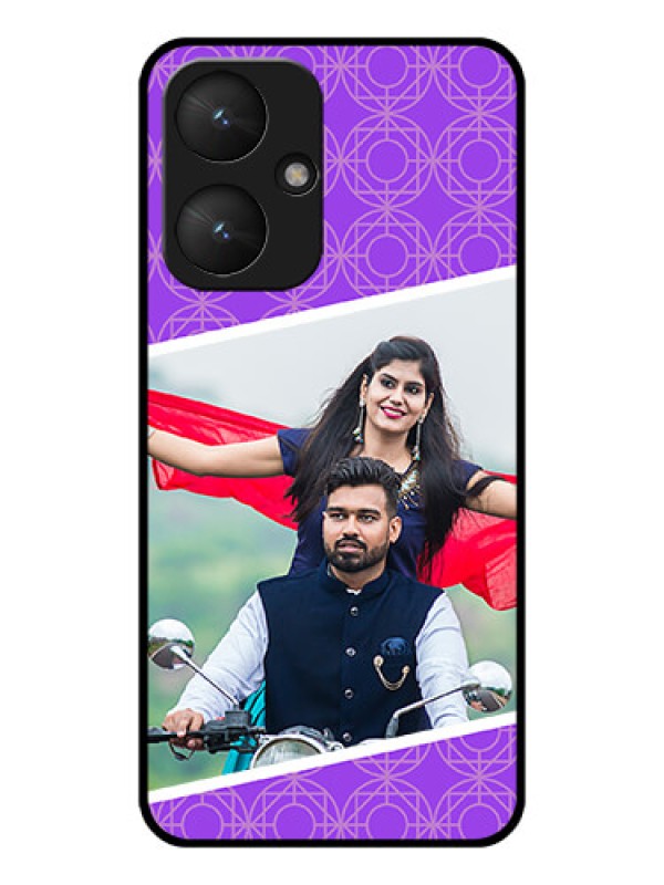 Custom Poco M6 5G Custom Glass Phone Case - Violet Color Pattern Design