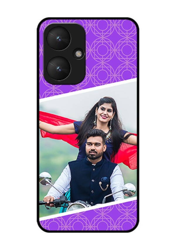 Poco M6 5G Custom Glass Phone Case - Violet Color Pattern Design