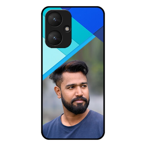 Poco M6 5G Custom Glass Phone Case - Blue Pattern Design