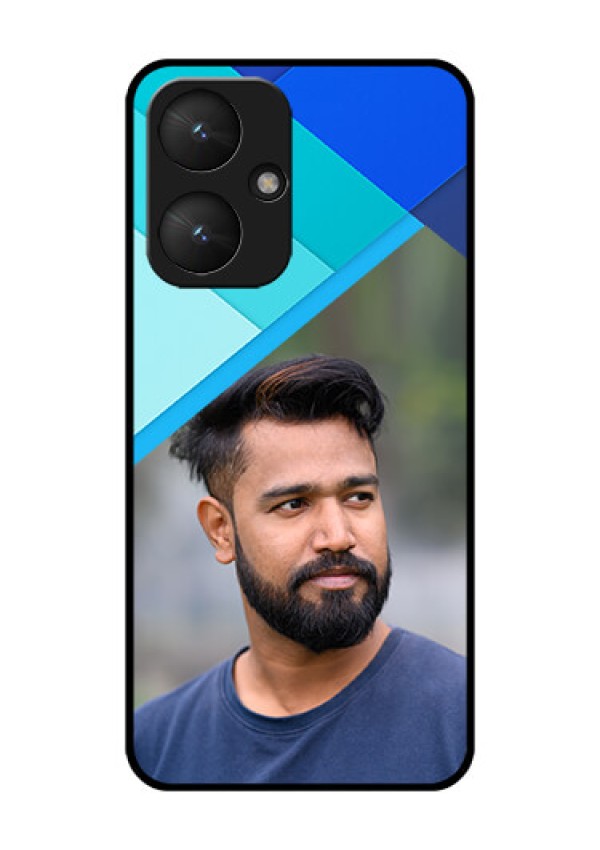 Poco M6 5G Custom Glass Phone Case - Blue Pattern Design
