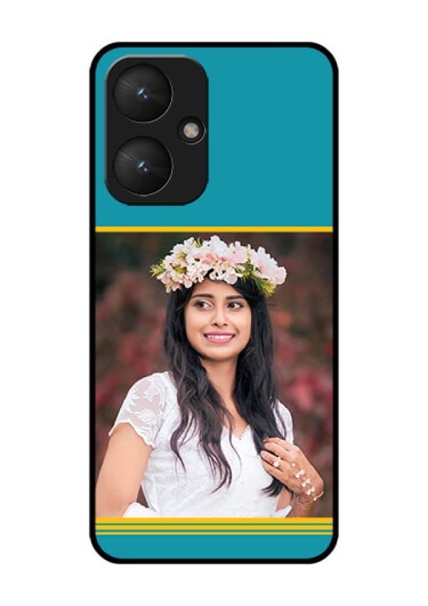 Poco M6 5G Custom Glass Phone Case - Yellow & Blue Design