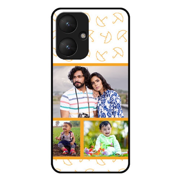 Poco M6 5G Custom Glass Phone Case - Yellow Pattern Design