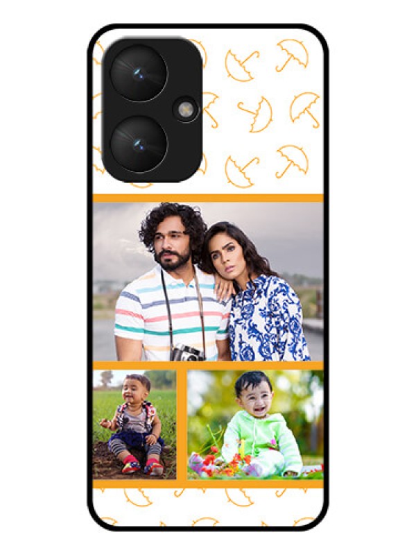 Custom Poco M6 5G Custom Glass Phone Case - Yellow Pattern Design
