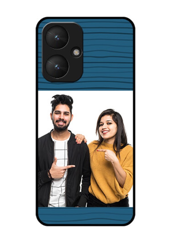 Poco M6 5G Custom Glass Phone Case - Blue Pattern Cover Design