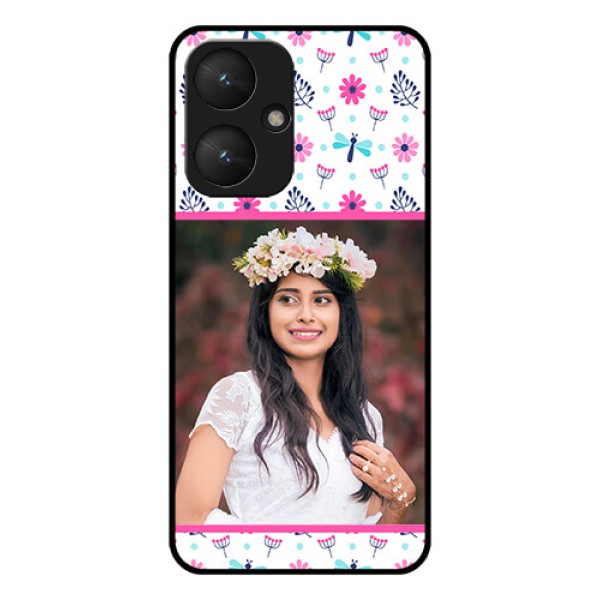 Poco M6 5G Custom Glass Phone Case - Colorful Flower Design