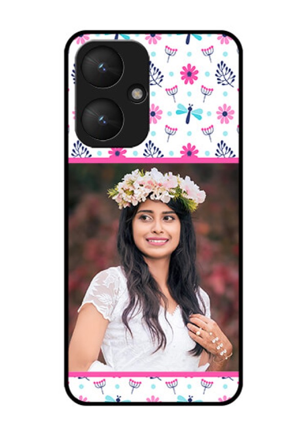 Poco M6 5G Custom Glass Phone Case - Colorful Flower Design