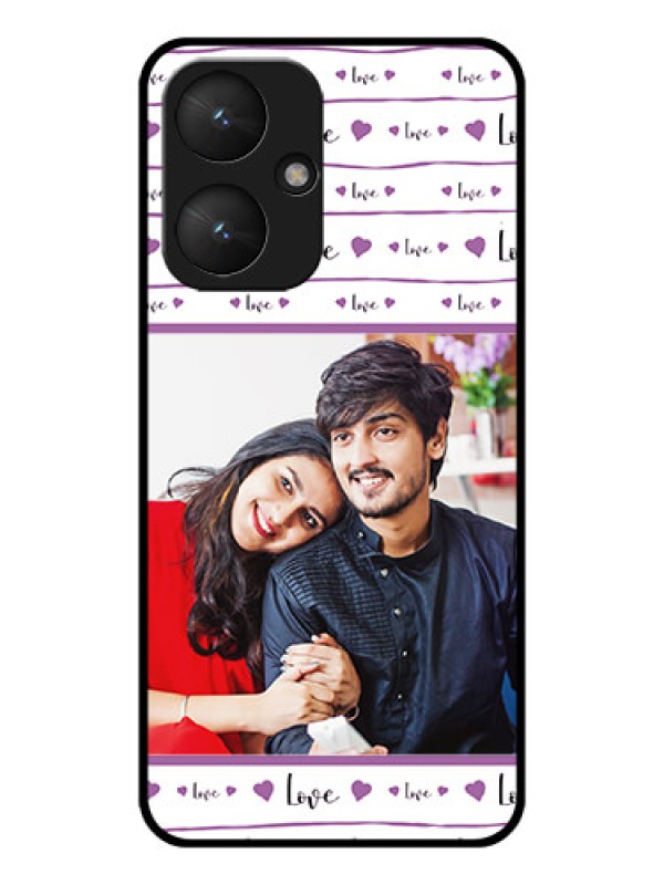 Custom Poco M6 5G Custom Glass Phone Case - Couples Heart Design