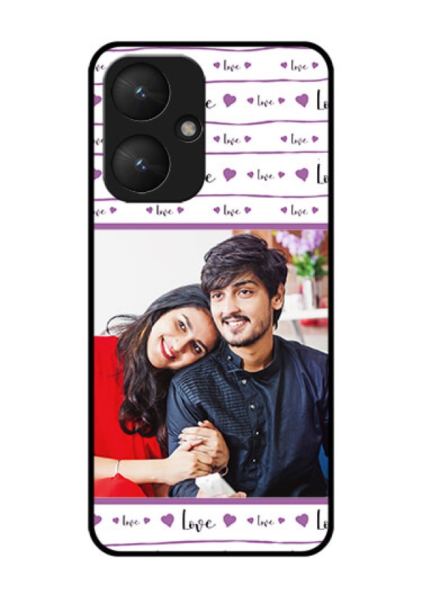 Poco M6 5G Custom Glass Phone Case - Couples Heart Design