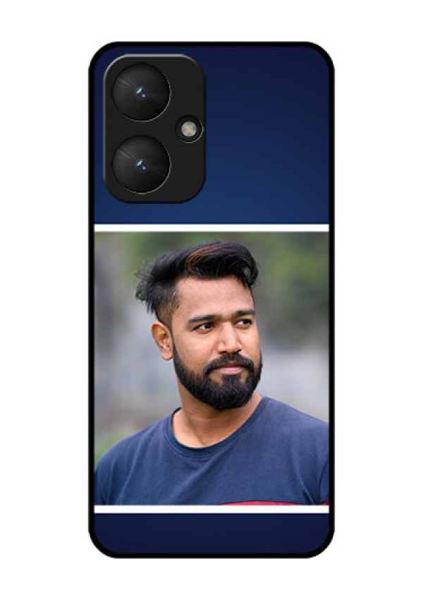 Poco M6 5G Custom Glass Phone Case - Simple Royal Blue Design