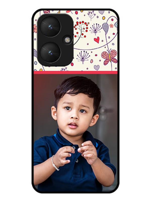 Custom Poco M6 5G Custom Glass Phone Case - Premium Floral Design