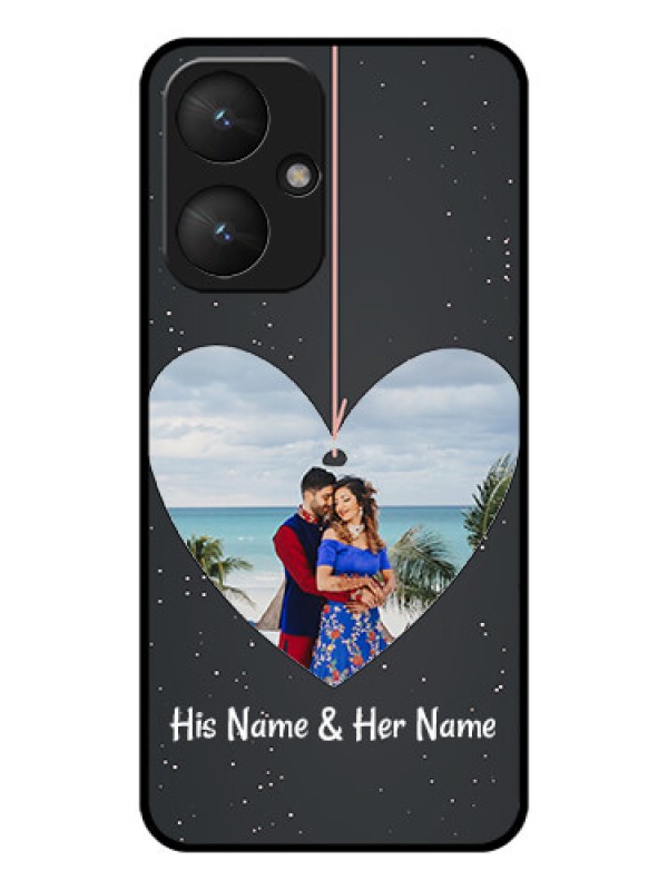 Custom Poco M6 5G Custom Glass Phone Case - Hanging Heart Design