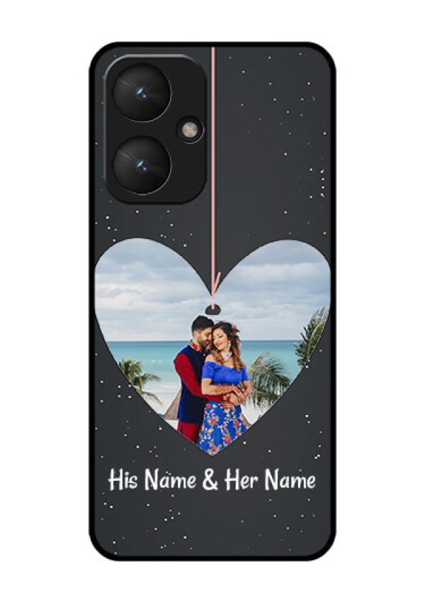 Poco M6 5G Custom Glass Phone Case - Hanging Heart Design