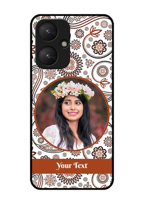 Poco M6 5G Custom Glass Phone Case - Abstract Flower Design