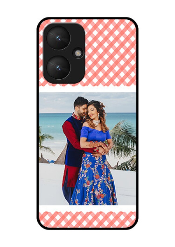 Poco M6 5G Custom Glass Phone Case - Pink Pattern Design