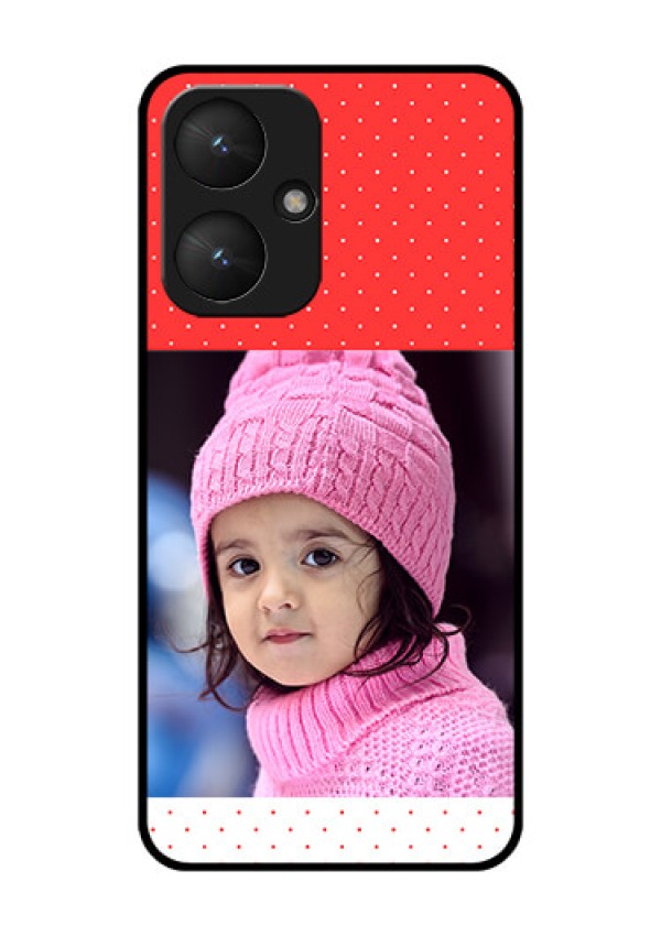 Poco M6 5G Custom Glass Phone Case - Red Pattern Design