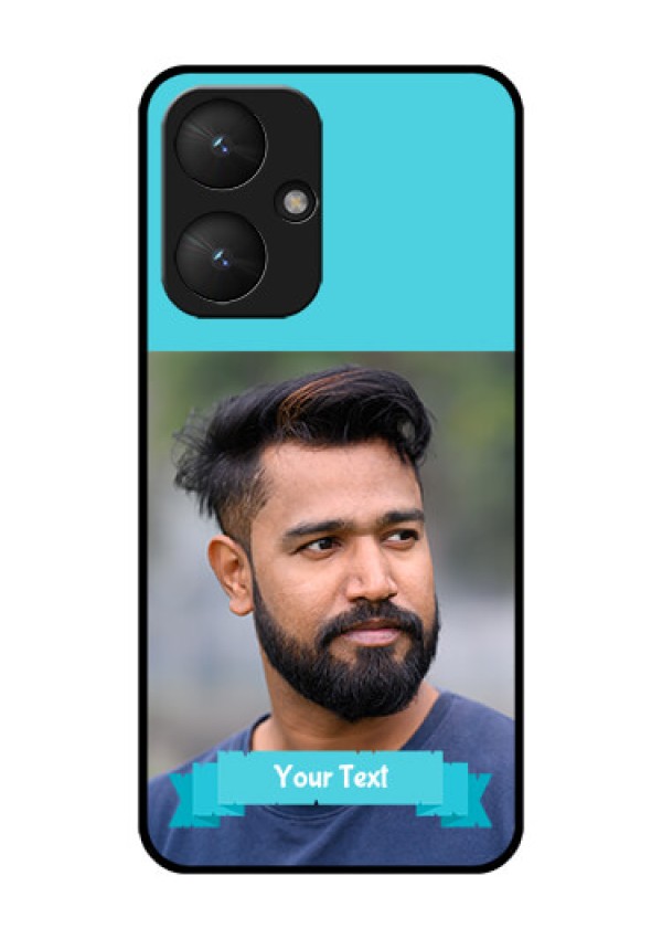 Poco M6 5G Custom Glass Phone Case - Blue Color Design