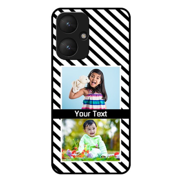 Poco M6 5G Custom Glass Phone Case - Black And White Stripes Design Poco M6 5G Custom Glass Phone Case - Black And White Stripes Design