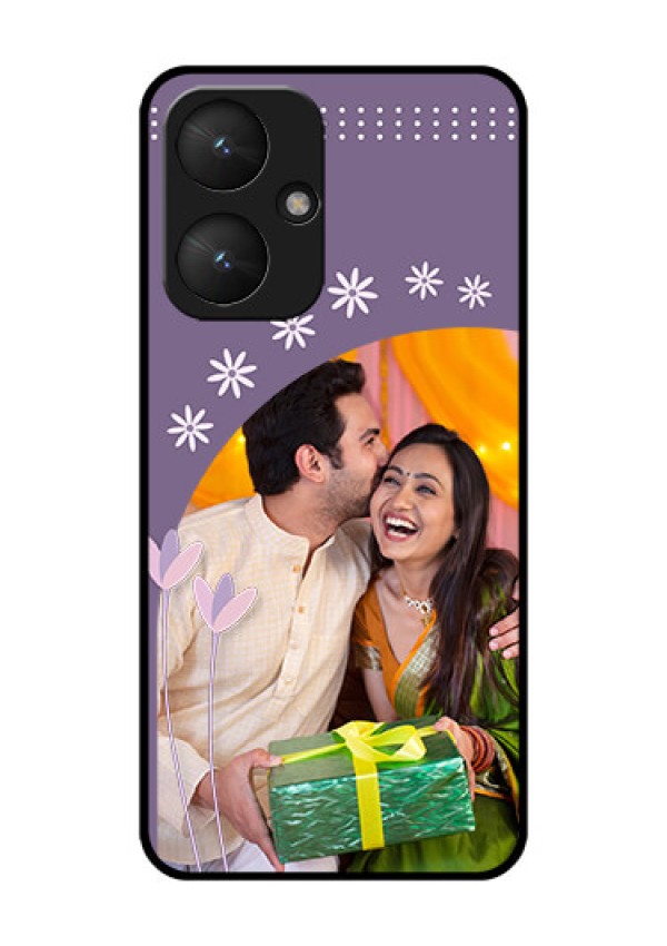 Poco M6 5G Custom Glass Phone Case - Lavender Flowers Design