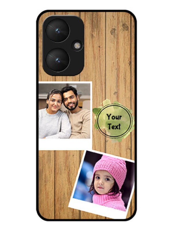 Custom Poco M6 5G Custom Glass Phone Case - Wooden Texture Design