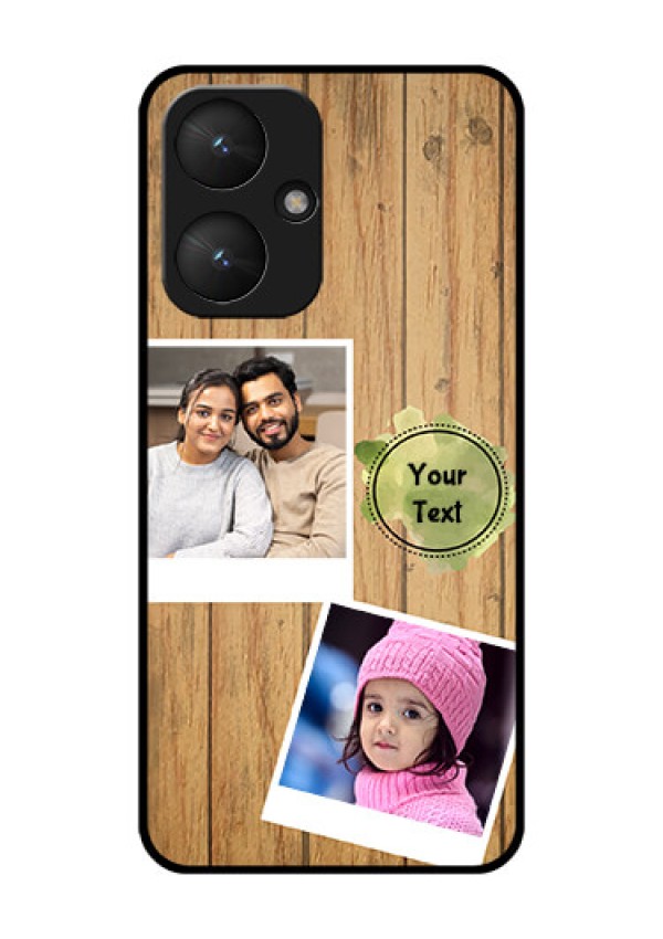 Poco M6 5G Custom Glass Phone Case - Wooden Texture Design
